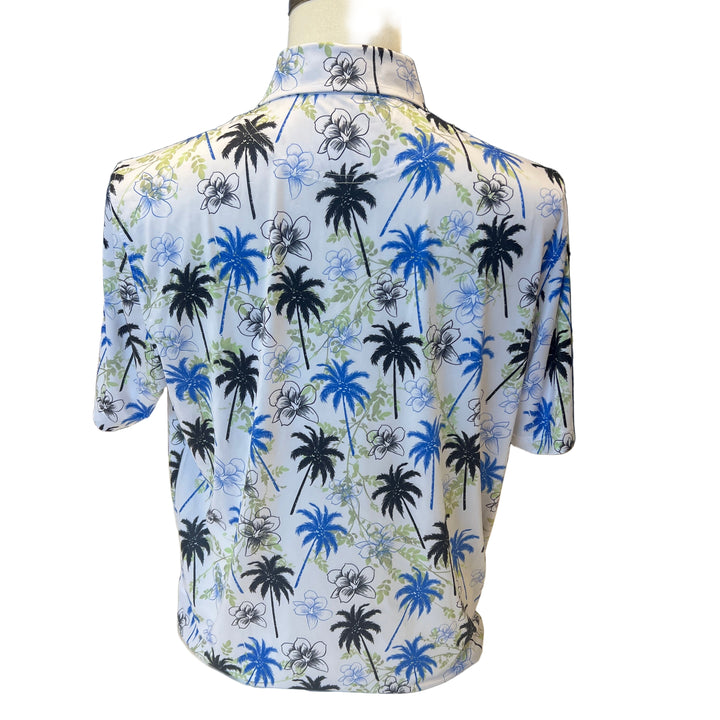 Grunk Dolfer Floral Polo - Green/Blue Palm - Small - Skorzie