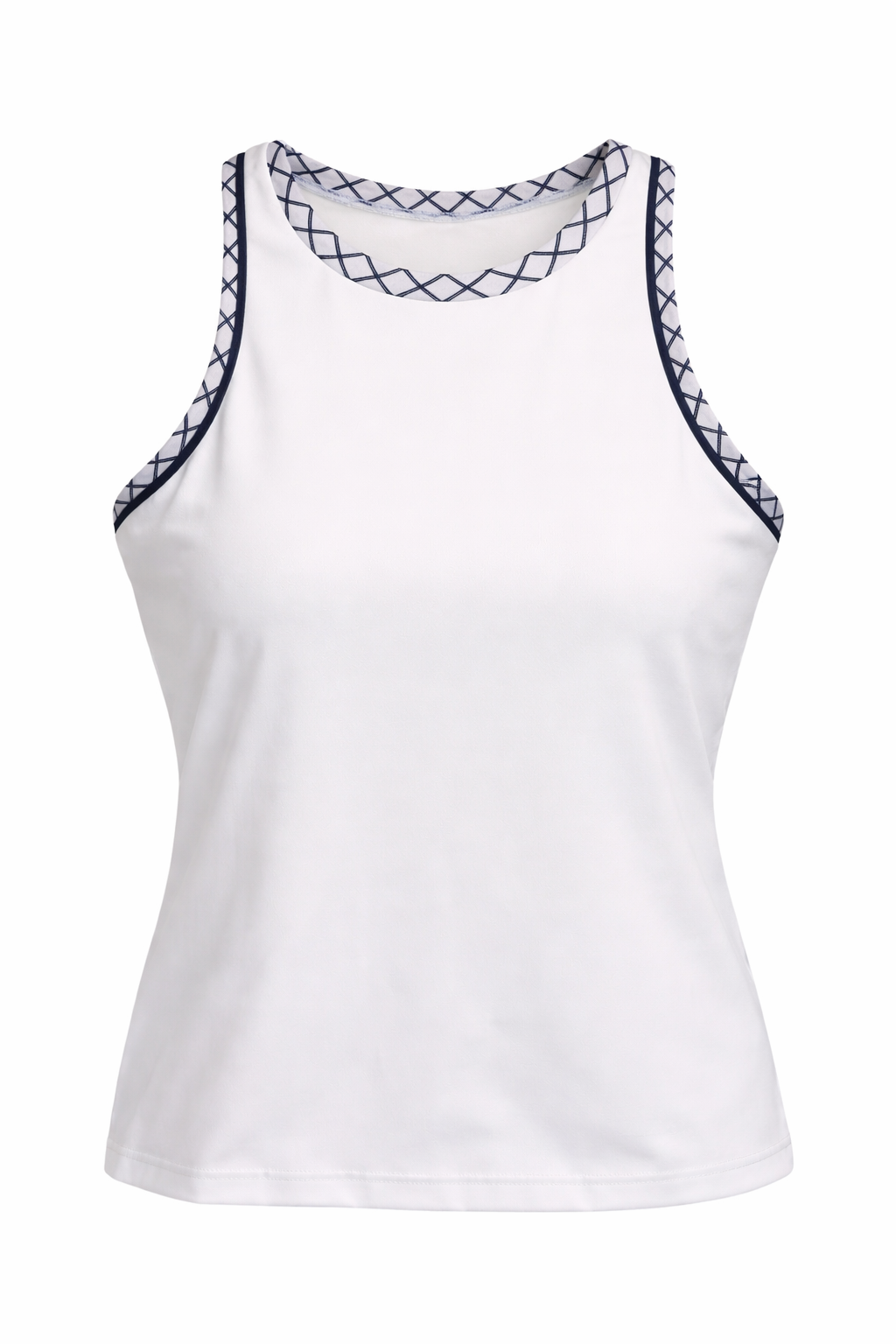 L'oeuf Poche Mod Tank Top - White Checkered - Small - Skorzie