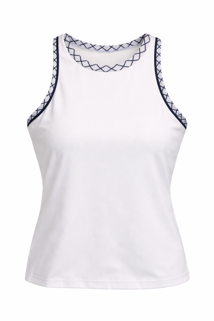 L'oeuf Poche Mod Tank Top - White Checkered - Small - Skorzie