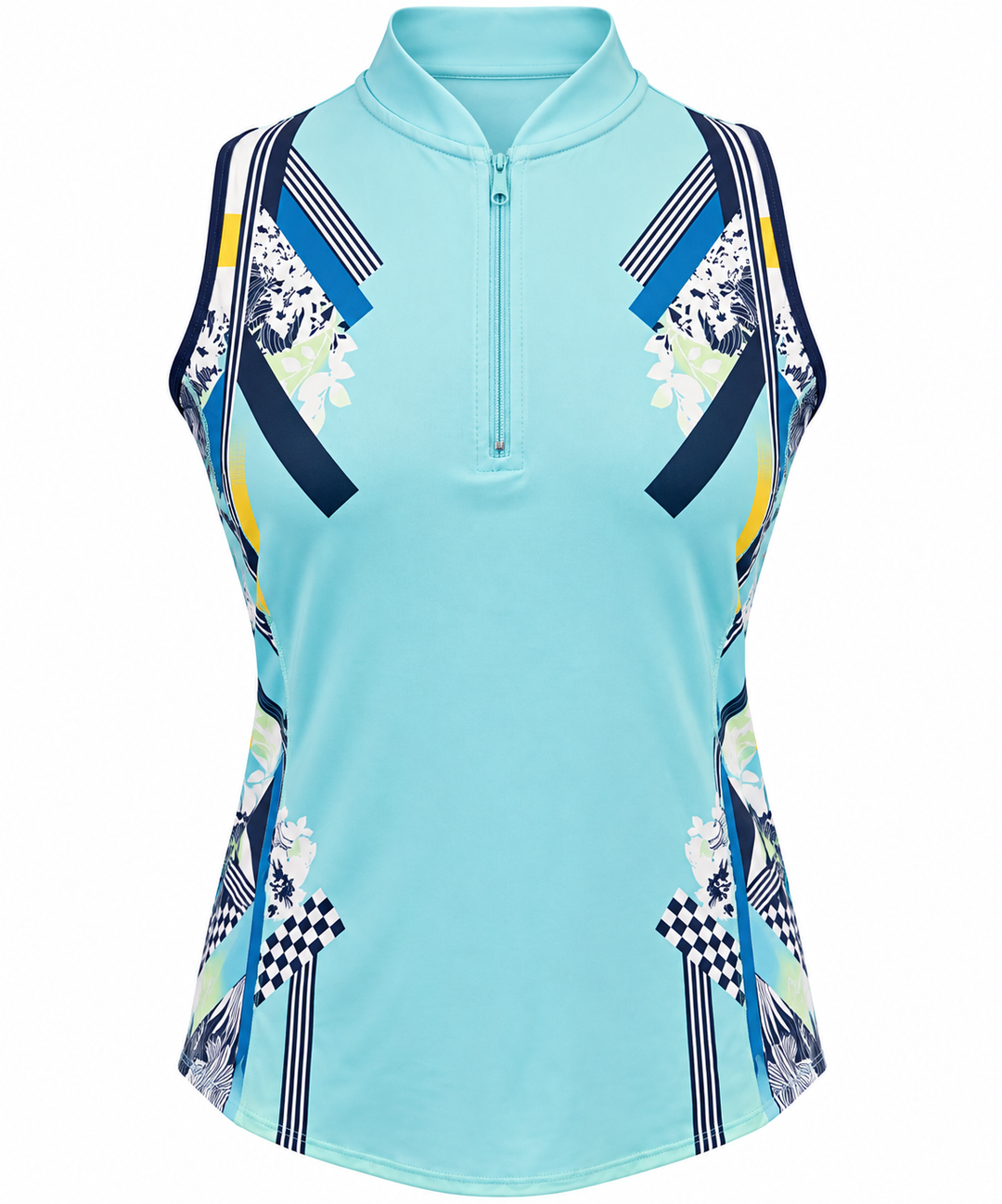 Lucky In Love Cool Urbana Zip Tank - Blue Multi