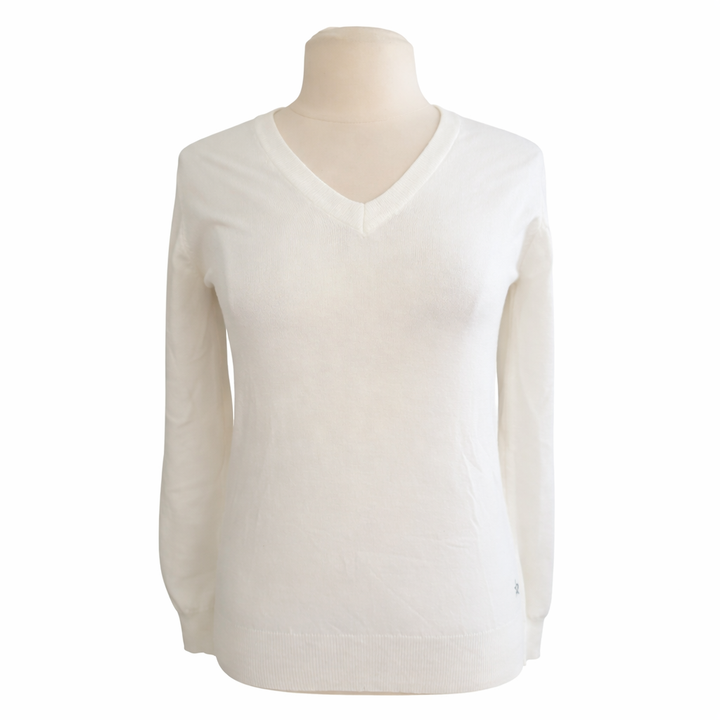Lohla Sport The Summer V-Neck Sweater - White - Small - Skorzie