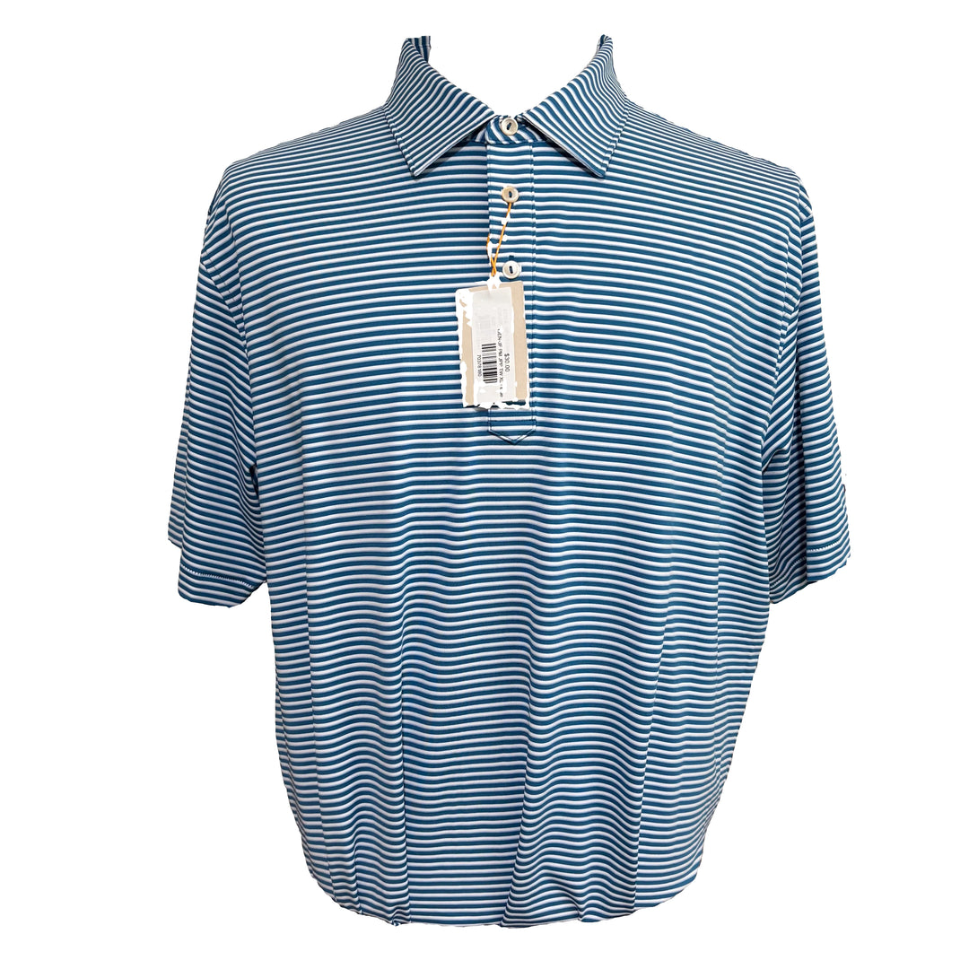Peter Millar Joyner Performance Polo (w/logo) - Teal/White - X-Large - Skorzie