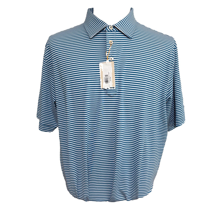 Peter Millar Joyner Performance Polo (w/logo) - Teal/White - X-Large - Skorzie