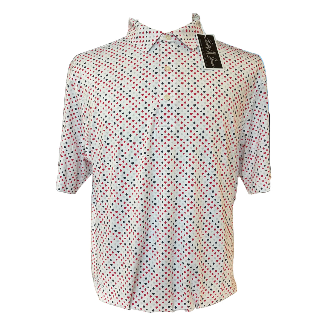 Bobby Jones Performance Poker Print Polo - Cambridge Red - Large - Skorzie