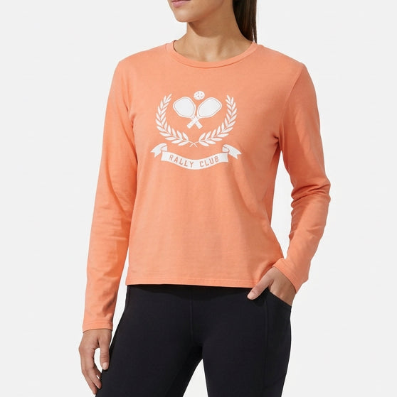 Rally Club Women's L/S Tee "Rally Club" Orange (FINAL SALE ITEM)