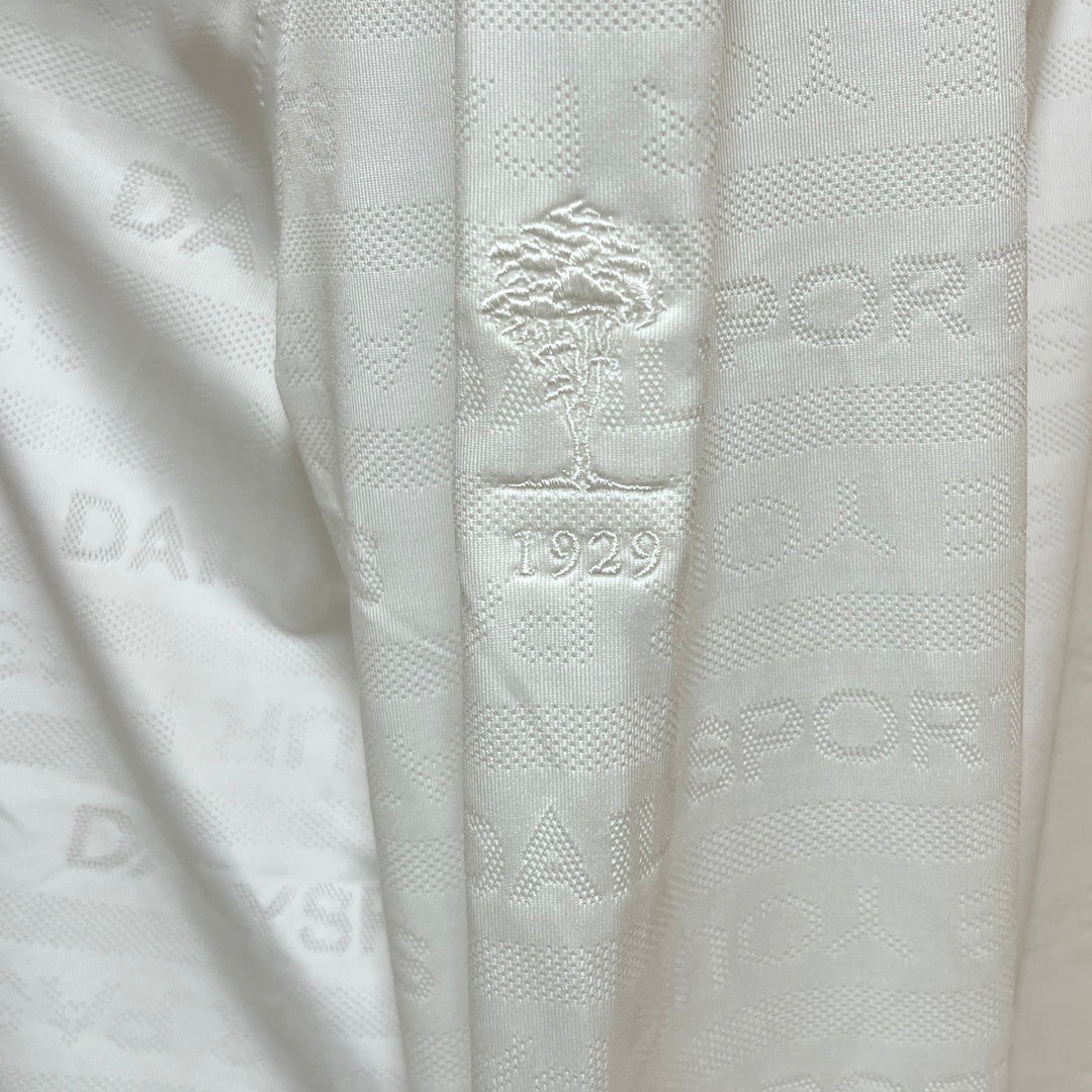Daily Sports Jacquard LS Polo (w/ logo) - White - Large - Skorzie
