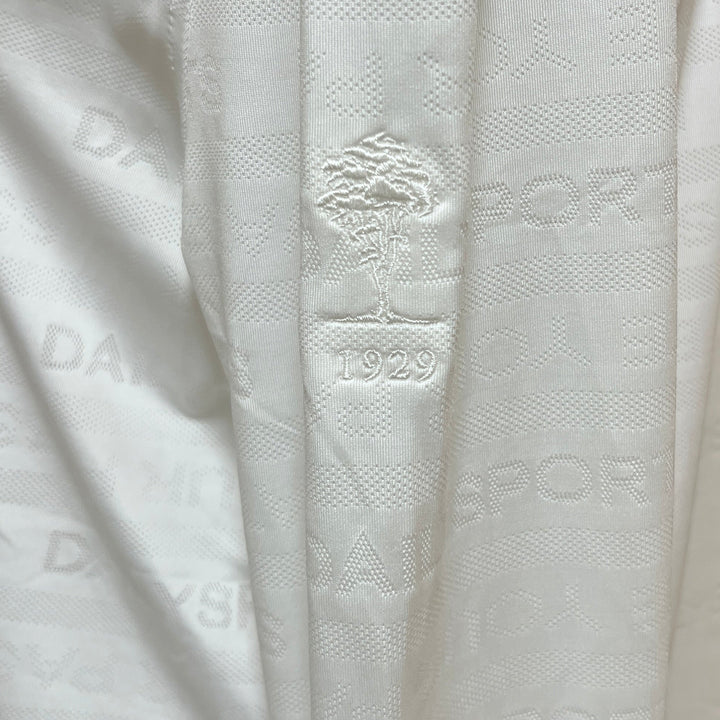 Daily Sports Jacquard LS Polo (w/ logo) - White - Large - Skorzie