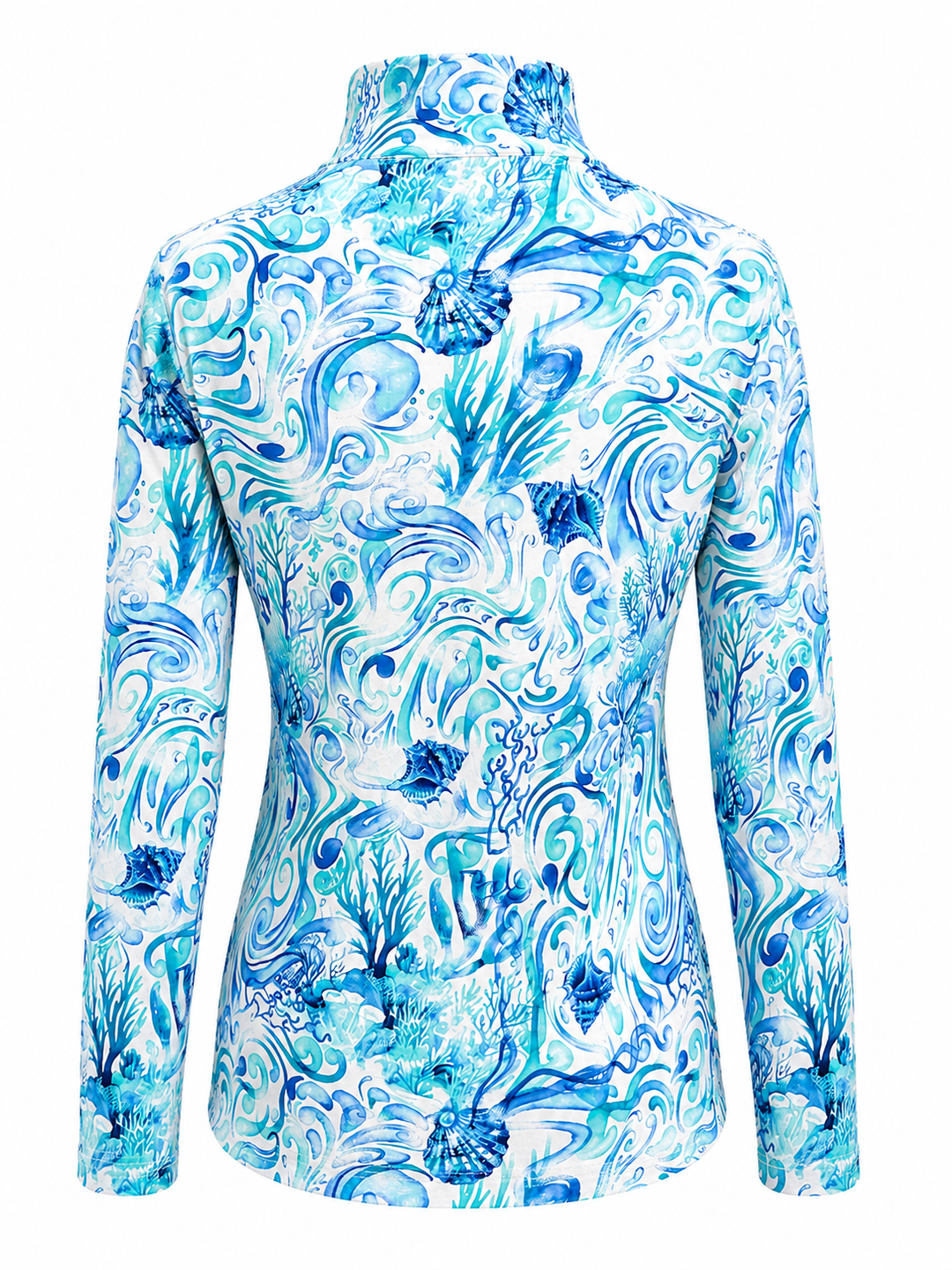 G-Lifestyle Long Sleeve Quarter Zip - Blue Coral Reef - Small