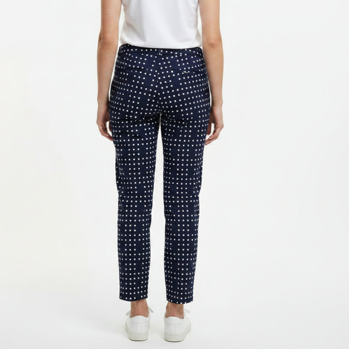 Kinona Women's Golf Pant 26" Navy/White Polka Dot Size L