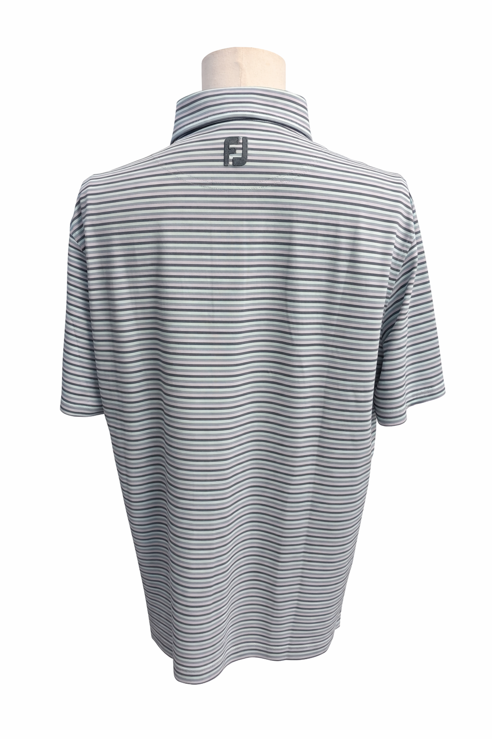 FootJoy Multi Stripe Polo (w/ logo) - Azure/Denim - X-Large - Skorzie