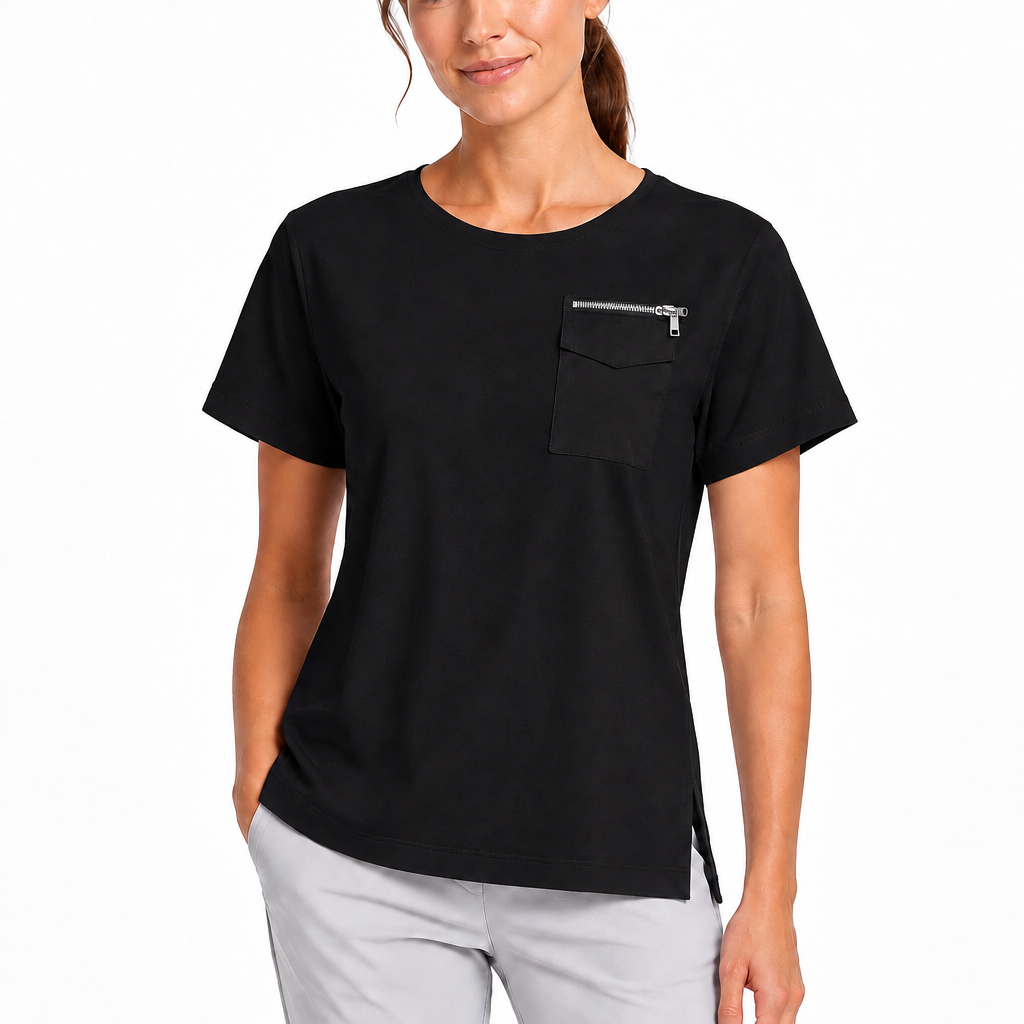 Jamie Sadock Women's Golf Polo Crew Neck Pocket T Black Size M