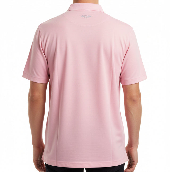 Straight Down Men's Golf Polo Albatross Pink Lemonade Size L