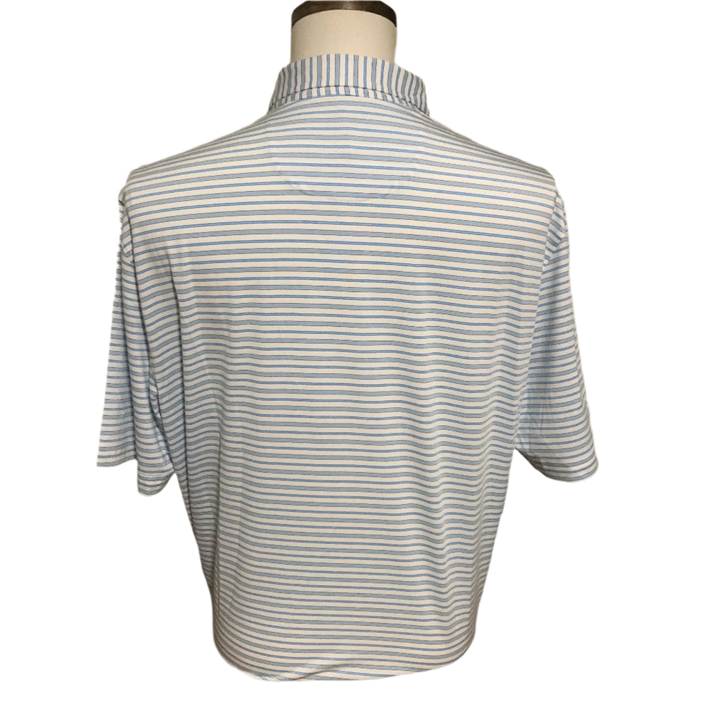 Greg Norman ML75 Stretch Days Off Stripe Polo - White/Cloud - Large - Skorzie