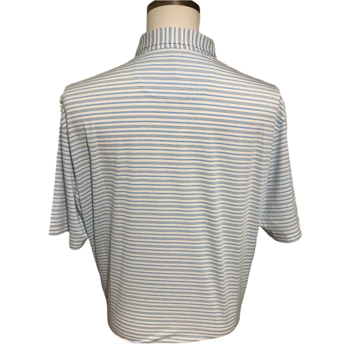 Greg Norman ML75 Stretch Days Off Stripe Polo - White/Cloud - Large - Skorzie