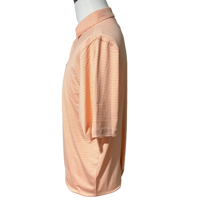 Straight Down Dundee Stripe Polo (w/logo) - Citrus - Medium - Skorzie