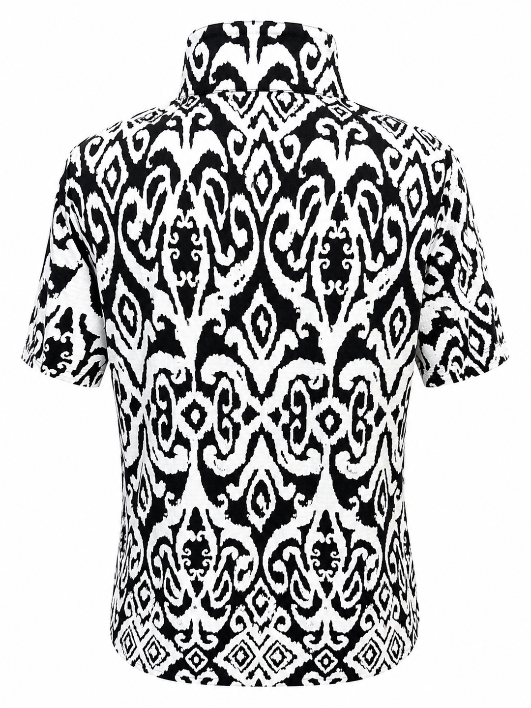 IBKUL Doreen Short Sleeve Zip Mock - Black/White