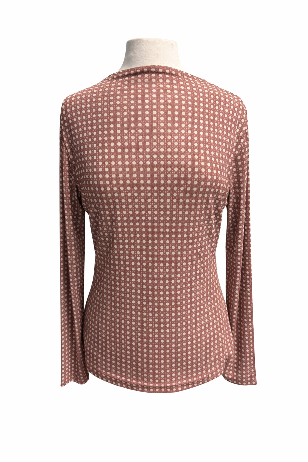A. Putnam Luxe Opaque Rattan Pattern Long Sleeve Top - Mauve - Small - Skorzie