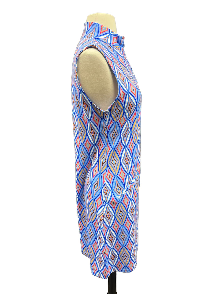 IBKUL Diamond Print Mock Dress - Small - Skorzie