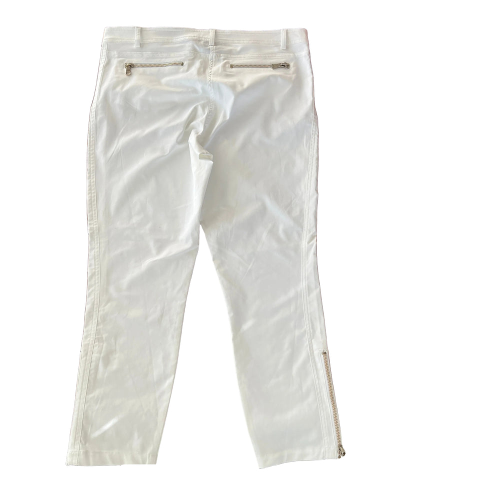 MDC Double Zip Cropped Pants (25") - White - Skorzie
