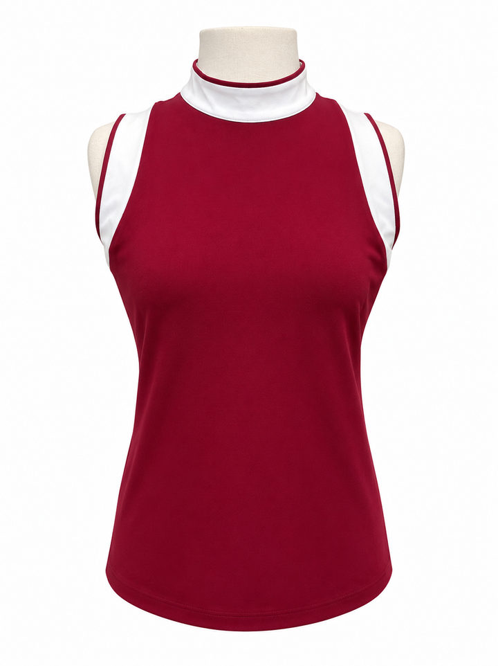 Kinona Knock Down Sleeveless Golf Top - Bordeaux Red