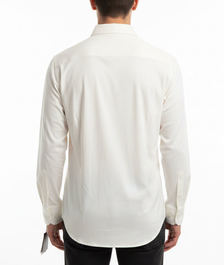 G/FORE Men's Golf L/S Polo Luxe Cotton Blend Snow Size S