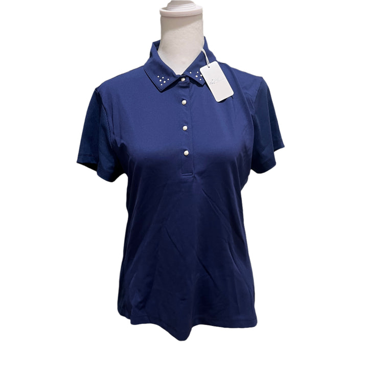 Greg Norman Pearl Studded Polo - Marina - Medium - Skorzie