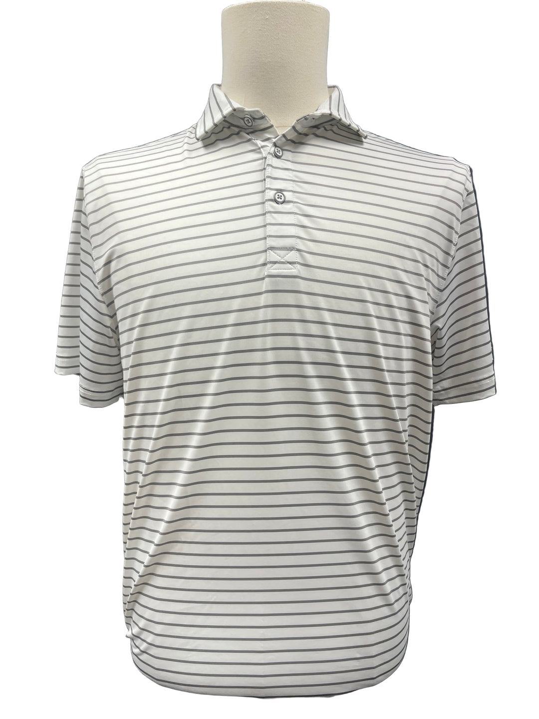 Jaxson Maximus - West Palm Polo - White w/ Grey Stripes - Skorzie