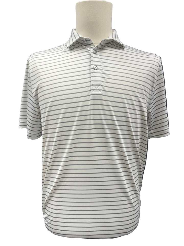 Jaxson Maximus - West Palm Polo - White w/ Grey Stripes - Skorzie