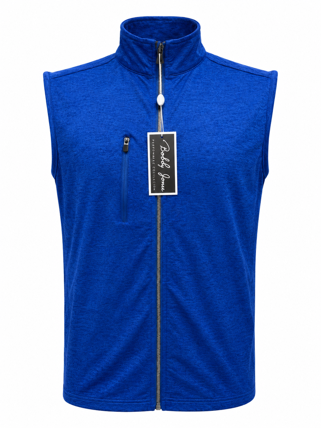 Bobby Jones Performance Jersey Zip Front Vest - Blue Stone - Medium