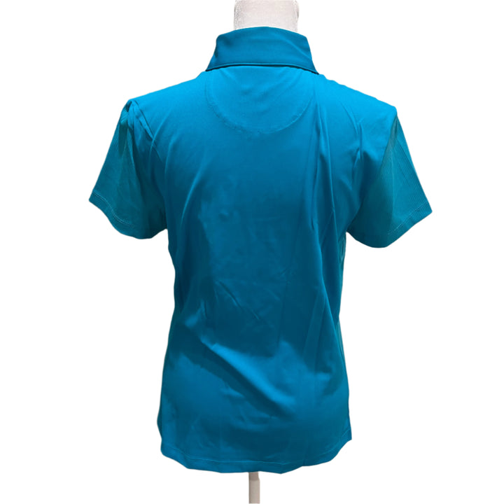 Greg Norman Pearl Studded Polo - Lagoon Blue - Medium - Skorzie