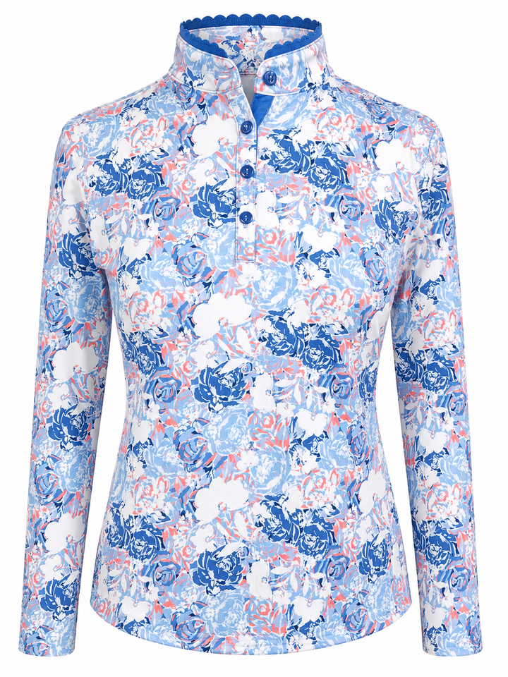 EP NY Long Sleeve Cabbage Rose Polo - Medium
