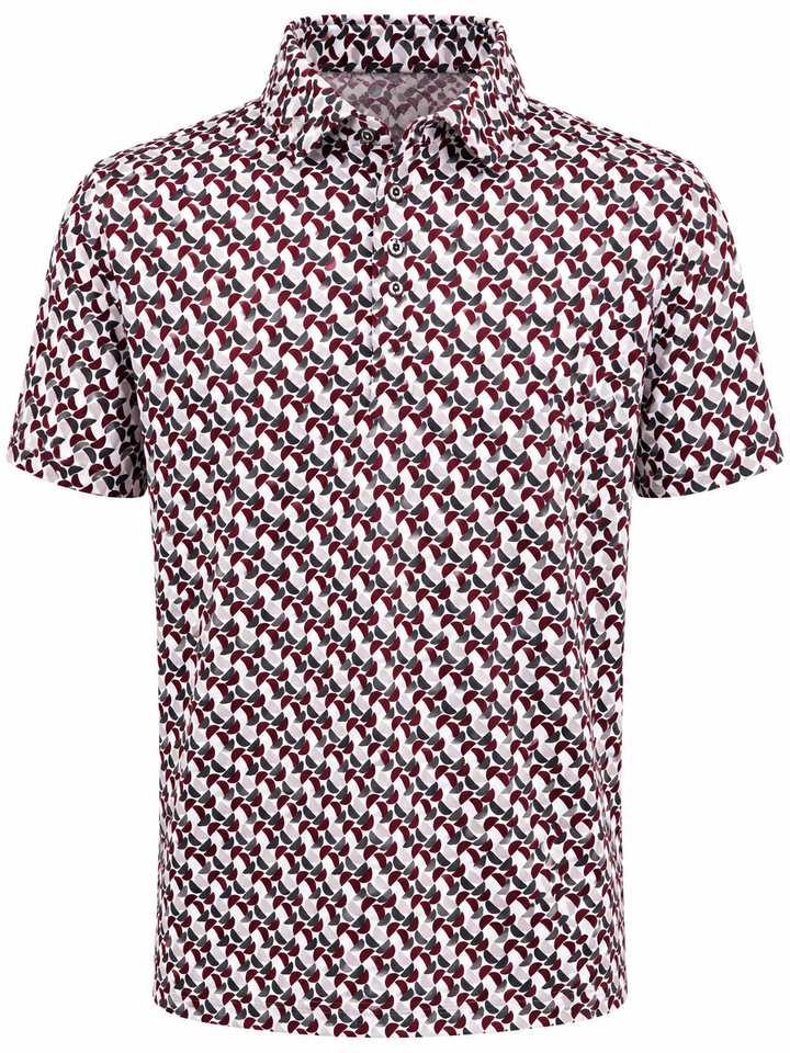 Bobby Jones Performance Biltmore Print Jersey Polo - Burgundy - Large