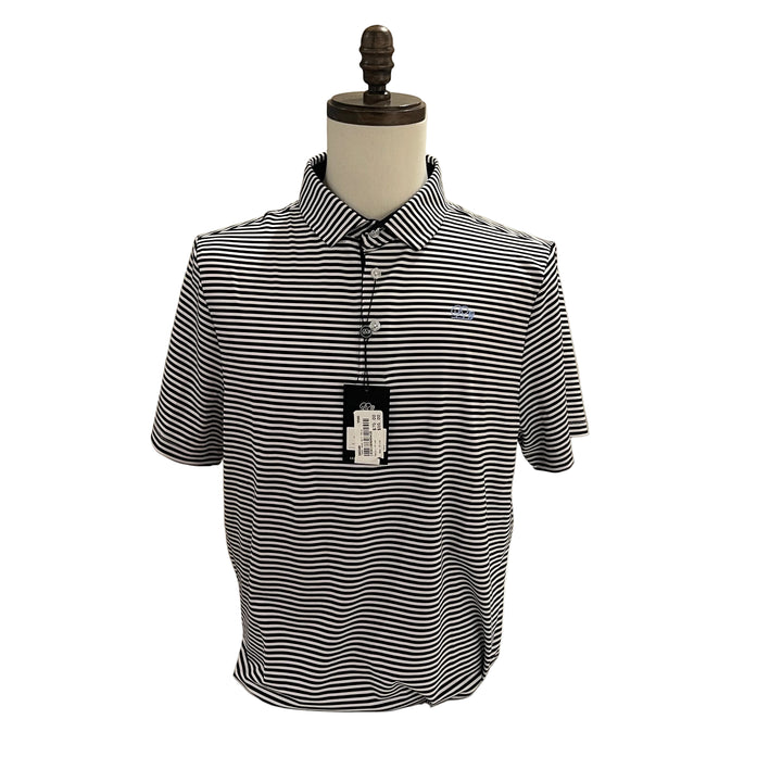 Good Good Golf Par For The Course Polo - Black/White Stripe - Skorzie