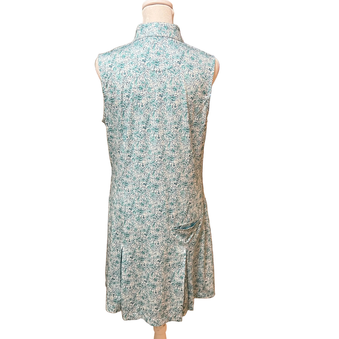Greg Norman Sleeveless Zip Dress - Ocean Breeze - Medium - Skorzie