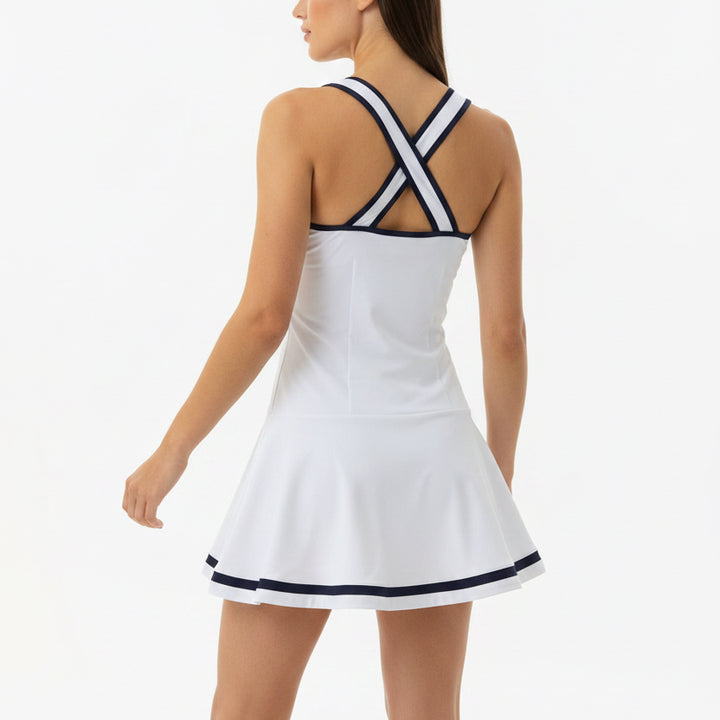 Original Penguin Women's Tennis Dress Colorblock Bright White Size S