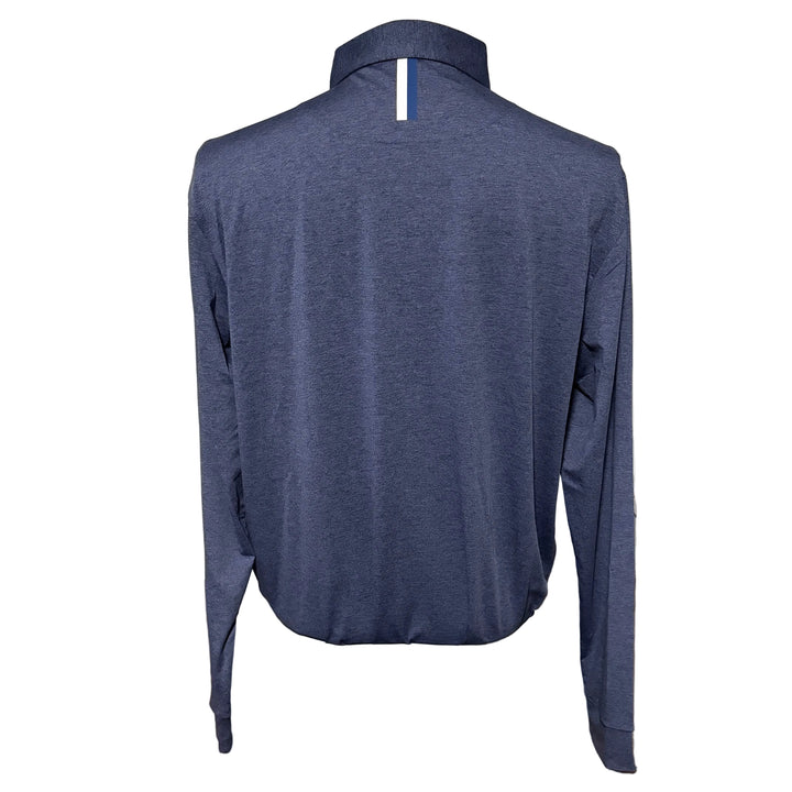 Rhoback Men's Heather L/S Performance Polo - Annapolis Blue - Large - Skorzie