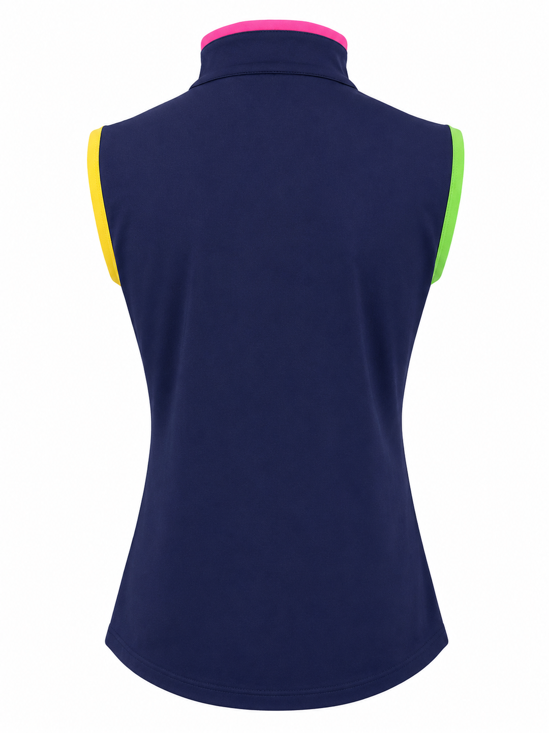 G-Lifestyle Womens Sleeveless Zip Polo - True Navy/Bright Multi