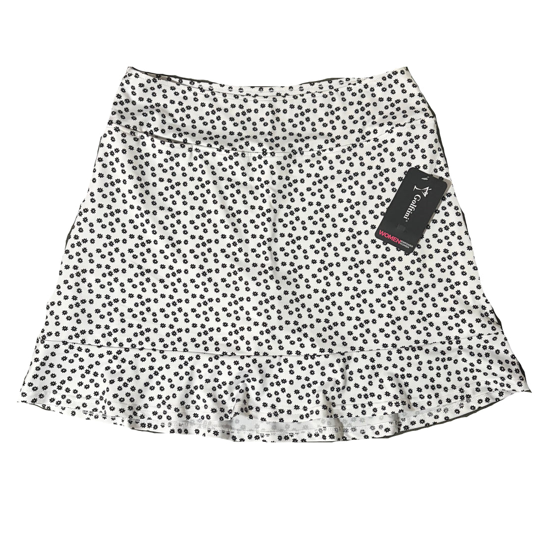 Golftini Celebration Skort (16.5") - Black/White Floral - Skorzie