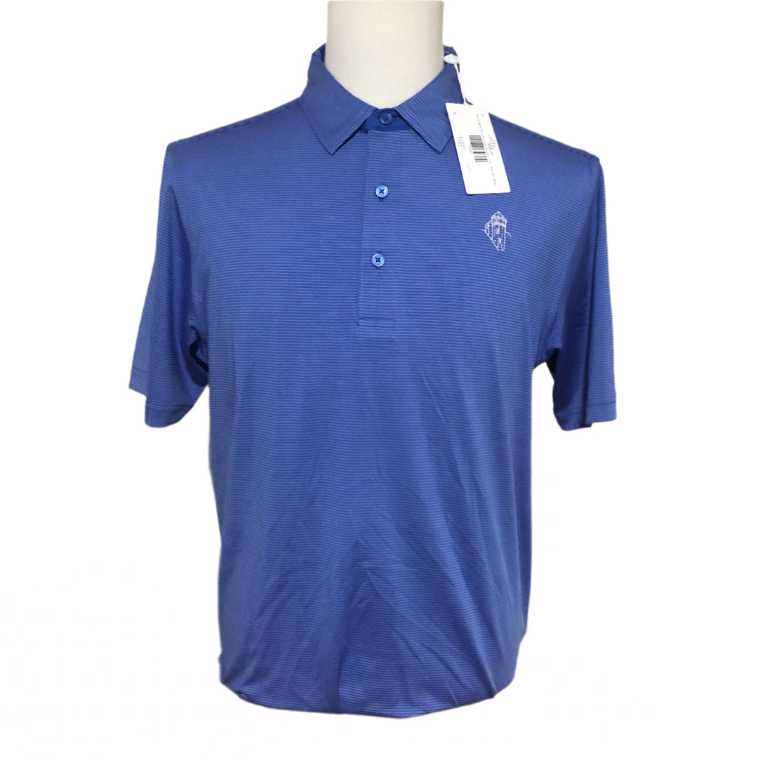 Bobby Jones Stripe Polo (w/ logo) - Marina Blue - Medium - Skorzie