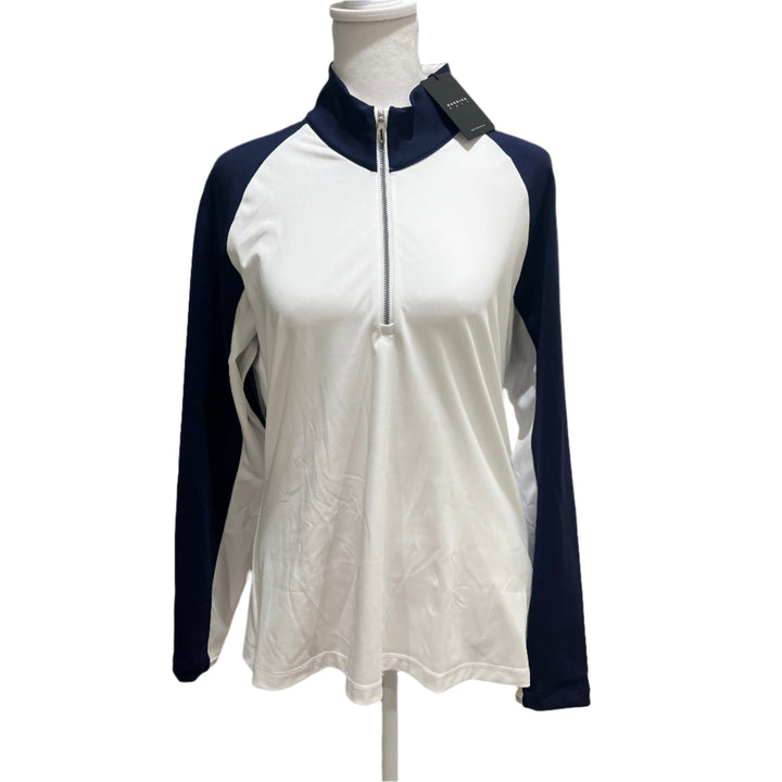 Dunning Golf Margot Interlock Performance 1/4 Zip - White - Medium - Skorzie