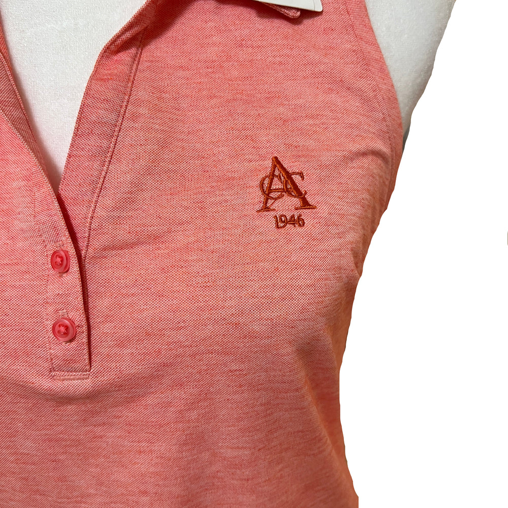 Travis Mathew Featherweight Printed SL Polo (w/ logo) - Heather Porcelain Rose - X-Small - Skorzie