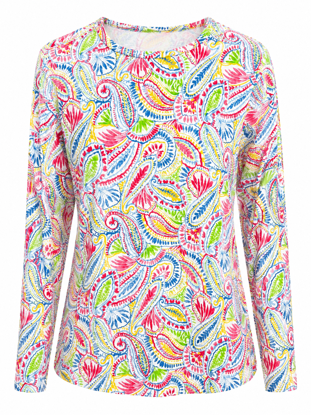 IBKUL Massie Long Sleeve Crew Neck Top - Watermelon