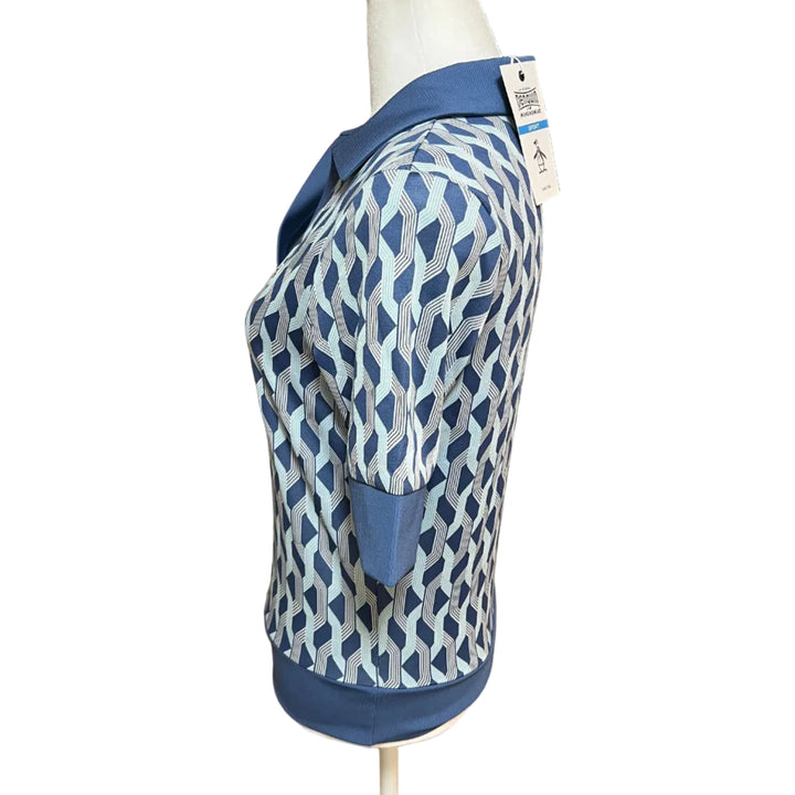 Penguin Half-Sleeve Geometric Top - True Navy - Small - Skorzie