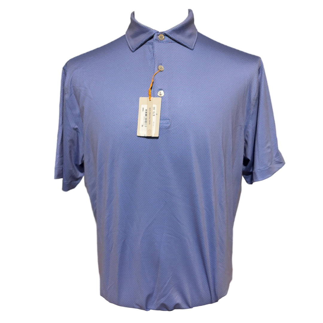 Peter Millar Phoenix Performance Jersey Polo (w/logo) - Blue/Red - Medium - Skorzie
