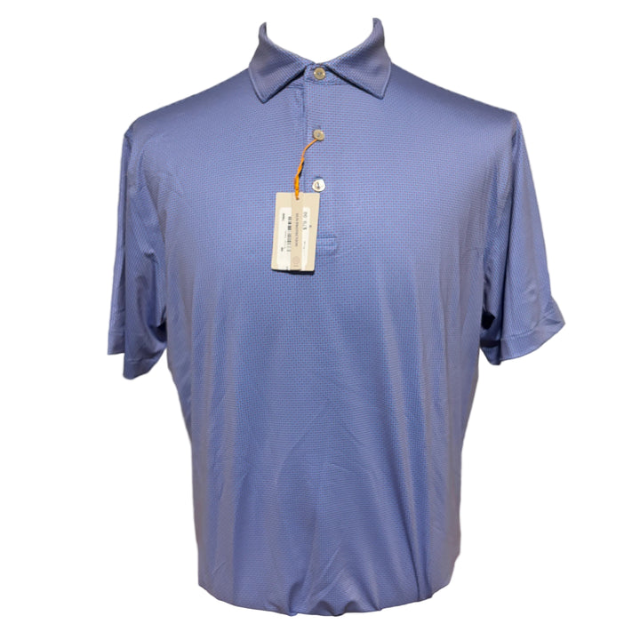 Peter Millar Phoenix Performance Jersey Polo (w/logo) - Blue/Red - Medium - Skorzie