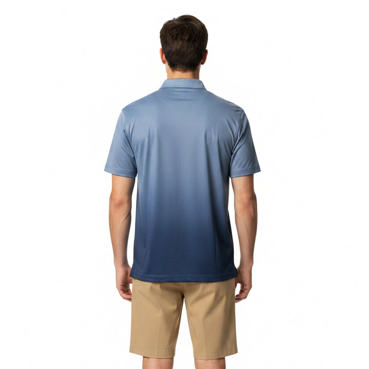 G/FORE Men's Polo Gradient Tech Jersey Willow/Dark Blue Size M