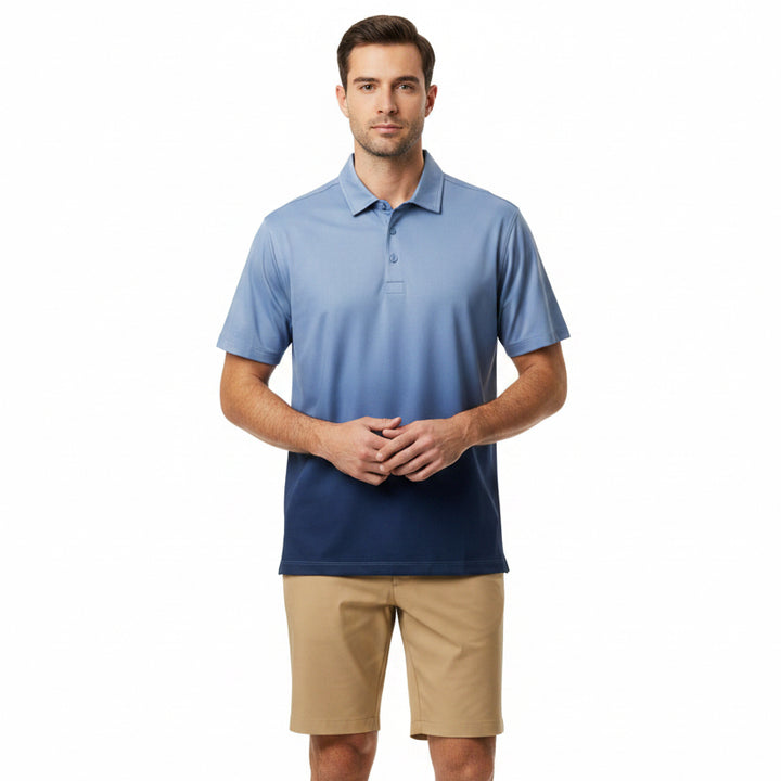 G/FORE Men's Polo Gradient Tech Jersey Willow/Dark Blue Size M