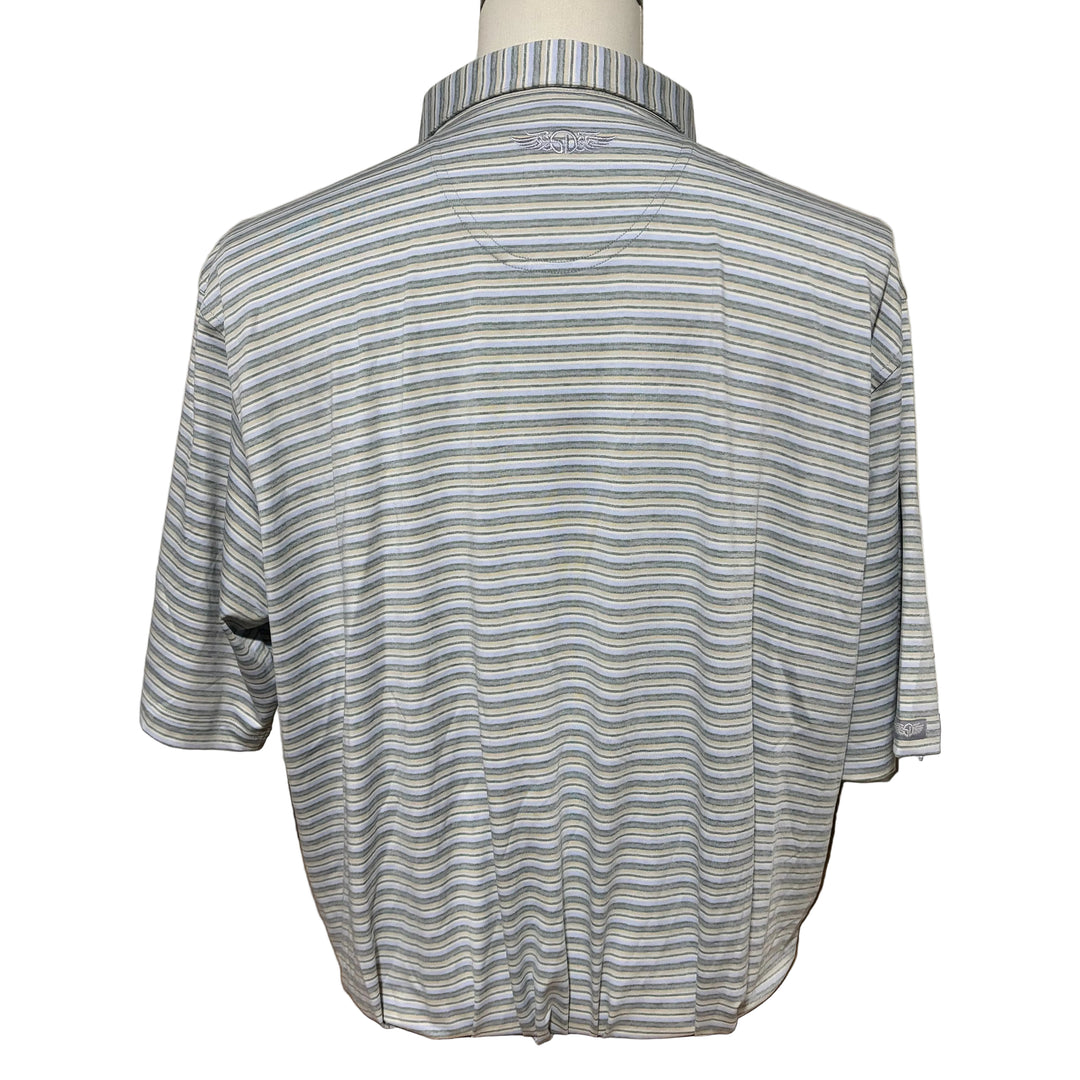 Straight Down Oceano Stripe Polo (w/logo) - Pine - XX-Large - Skorzie