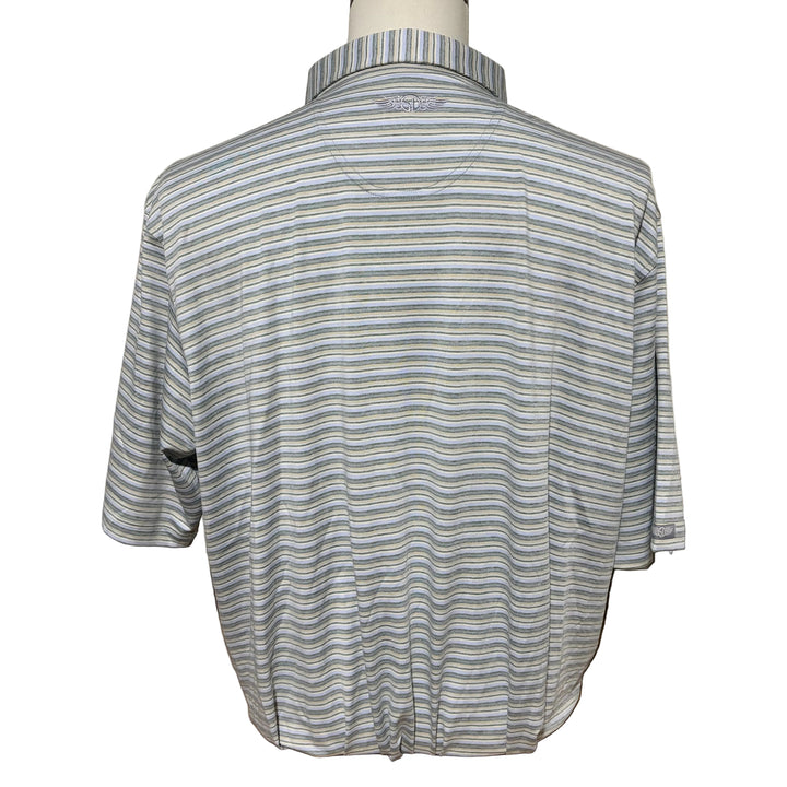Straight Down Oceano Stripe Polo (w/logo) - Pine - XX-Large - Skorzie