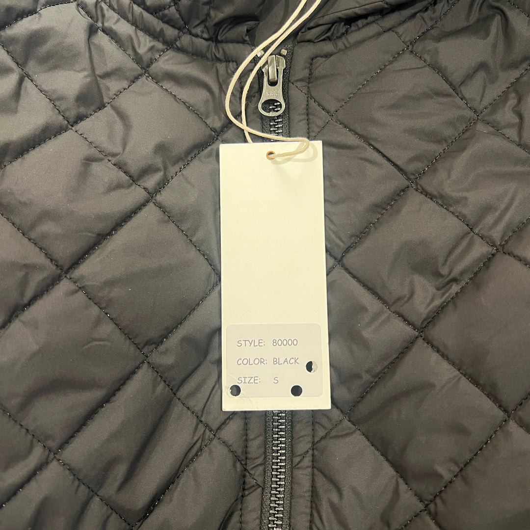 J. Society Women's Hooded Vest Nylon Quilted Black Size S